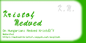 kristof medved business card